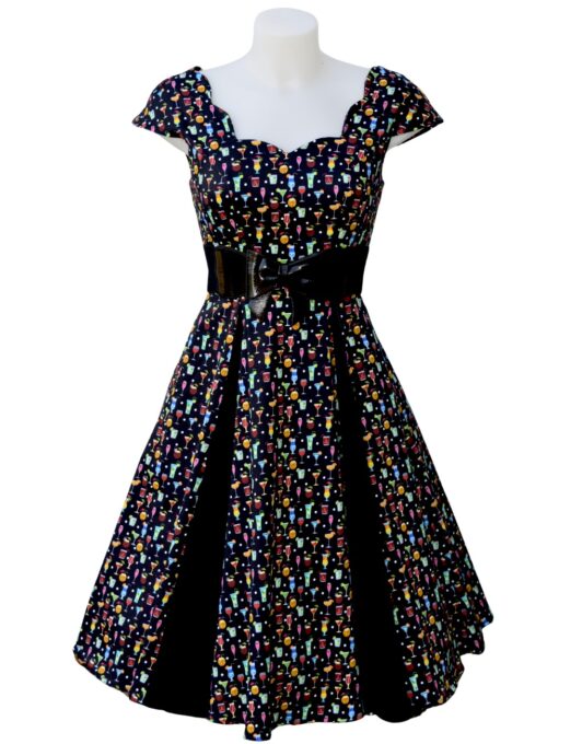 Cherry Pop Poppy Drinks Swing Dress