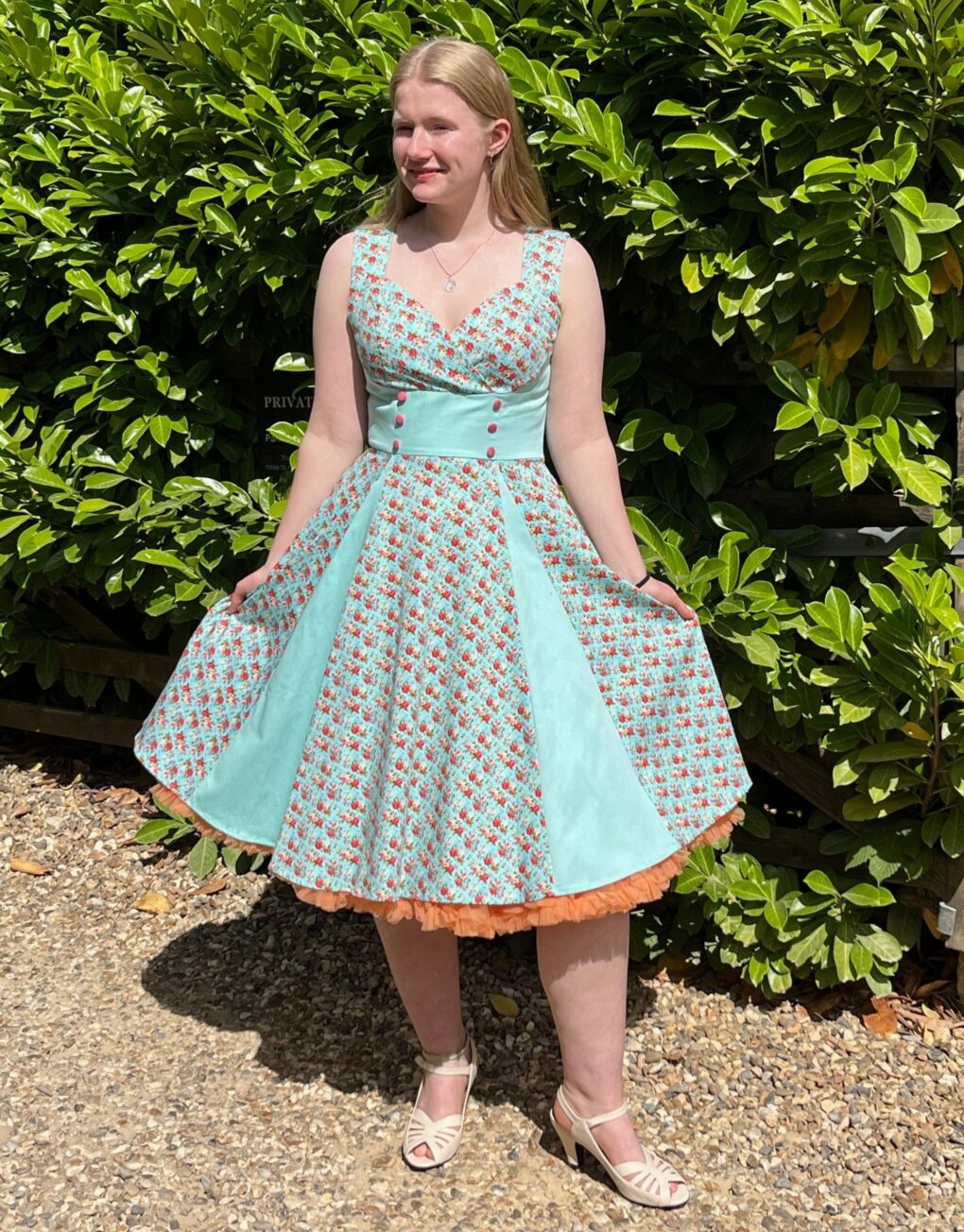 Cherry Pop Honor Floral Mint Swing Dress - Image 5